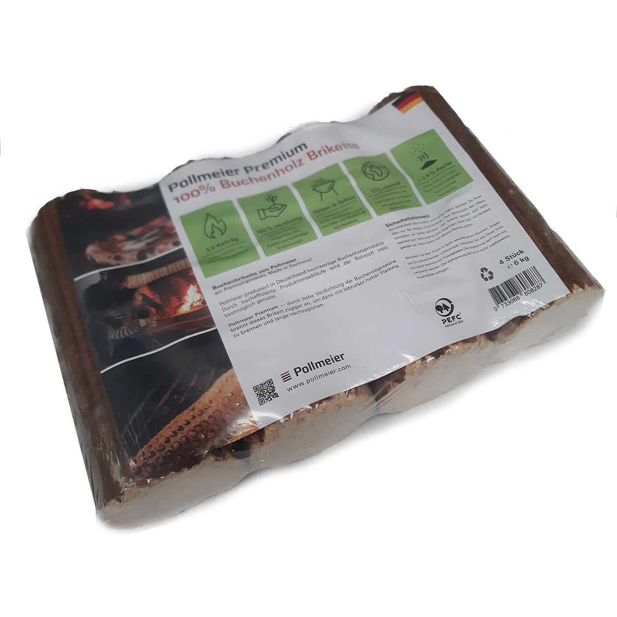 960kg Pollmeier Buchen Briketts in 6kg-Packungen