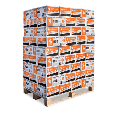 Buchen Nestro Briketts – 12 kg Box – Palette 81× (972 kg)