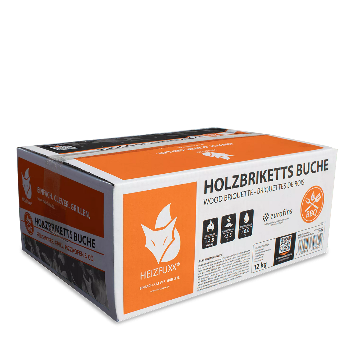 Buchen Nestro Briketts – 12 kg Box – Palette 81× (972 kg)