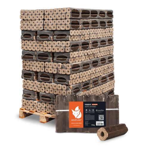 PiniKay Hartholzbriketts Oktagon – mit Zugloch (Palette 960 kg)