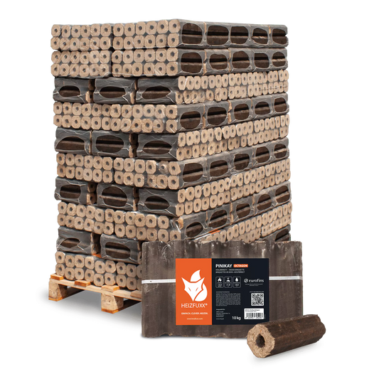 PiniKay Hartholzbriketts Oktagon – mit Zugloch (Palette 960 kg)