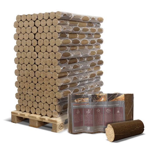 Pollmeier Buchen-Holzbriketts Nestro – rund ohne Loch (Palette 960 kg)