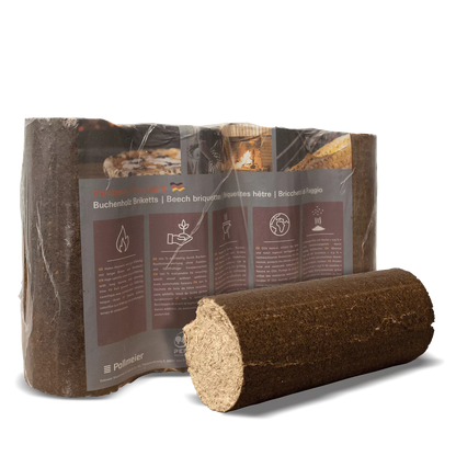 Pollmeier Buchen-Holzbriketts Nestro – rund ohne Loch (Palette 960 kg)