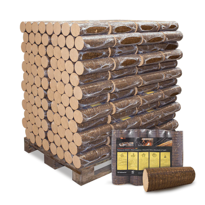 Pollmeier Buchenbriketts Nestro – rund ohne Loch (960 kg Palette)