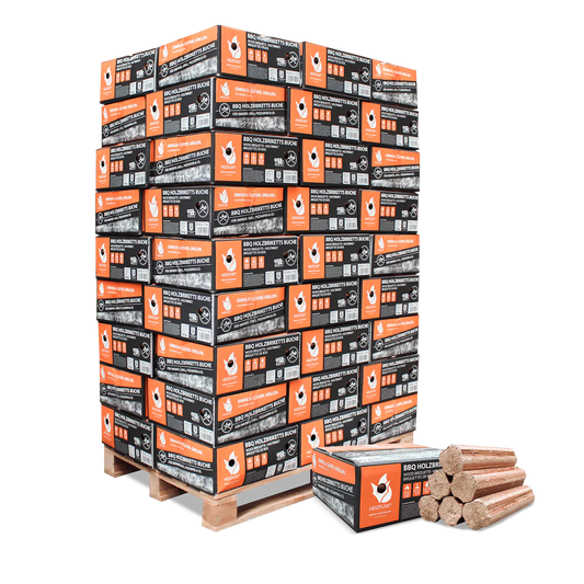 BBQ-Briketts aus reiner Buche – 18 kg Karton, 54er Palette (972 kg)