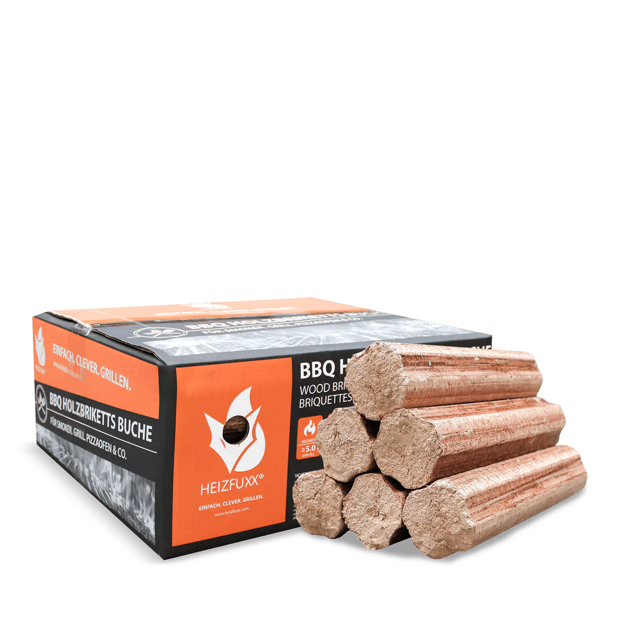 BBQ-Briketts aus reiner Buche – 18 kg Karton, 54er Palette (972 kg)