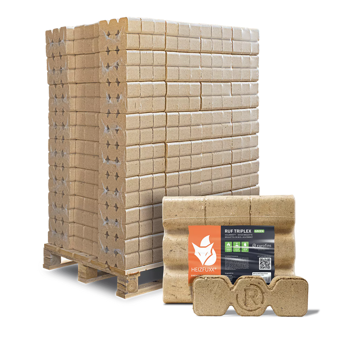 RUF Triplex Green Weichholzbriketts – 960 kg Palette