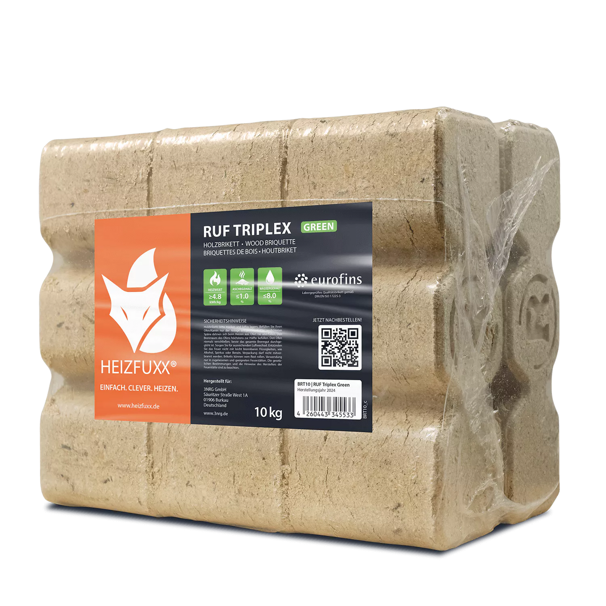 RUF Triplex Green Weichholzbriketts – 960 kg Palette