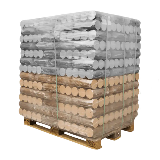 Pollmeier Buchenholzbriketts PEFC zertifiziert Palette 480 kg (Halbe Palette)