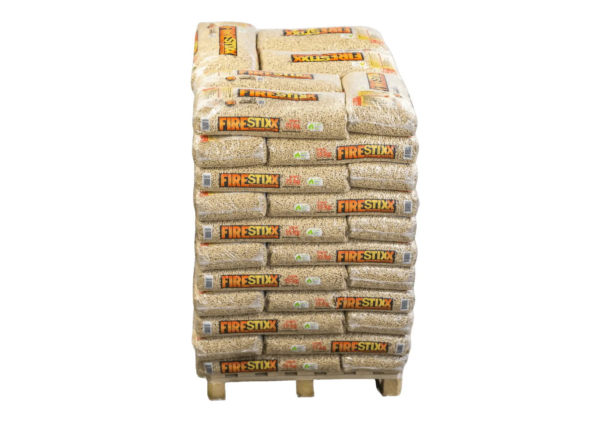 FireStixx Premium Holzpellets – Palette mit 66 Säcken à 15 kg