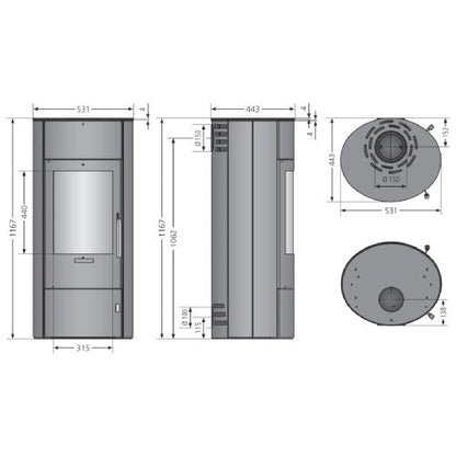 Kaminofen Oranier Polar W+ 2.0 | 6,5 kW