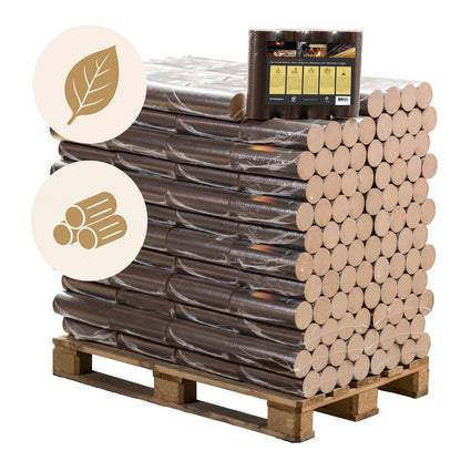 960kg Pollmeier - Runde Buchen Briketts in 10kg-Packungen inkl. Lieferung