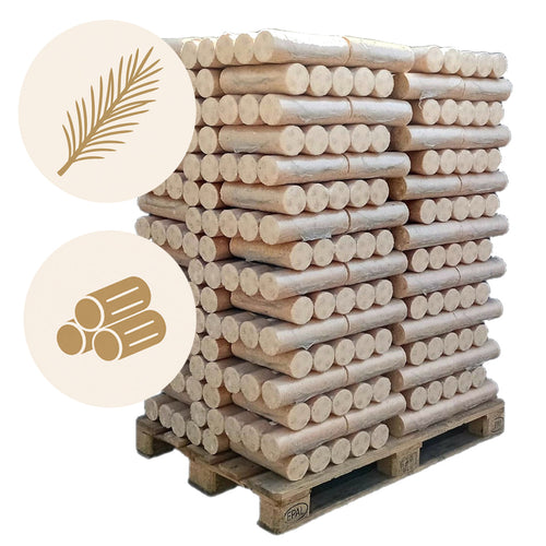 960kg Runde Nadelholz Briketts in 10kg Packungen inkl. Lieferung