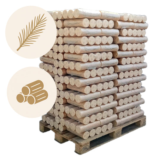 960kg Runde Nadelholz Briketts in 10kg Packungen inkl. Lieferung