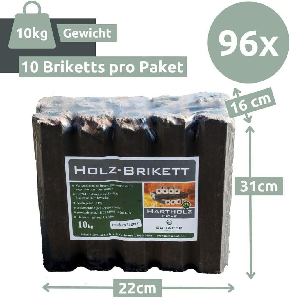 Eichenbriketts Palette 960 kg von holz4home (H4H169) – Hochwertige Brennstoffe