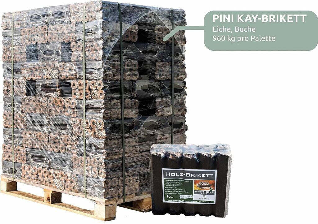 Eichenbriketts Palette 960 kg von holz4home (H4H169) – Hochwertige Brennstoffe