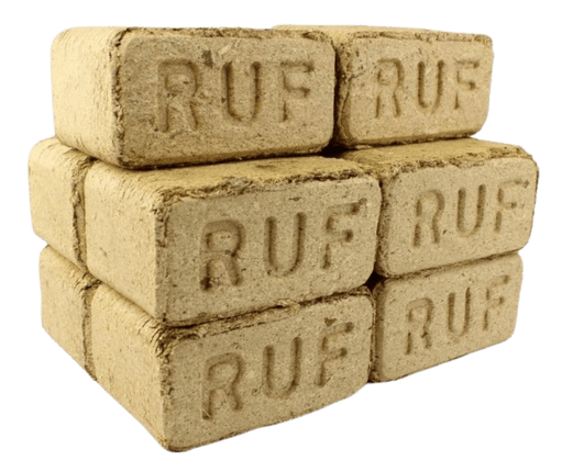 RUF Holzbriketts 960 kg Palette – 96 × 10 kg – DIN EN ISO 17225-3 – „Unser Sparfuchs“