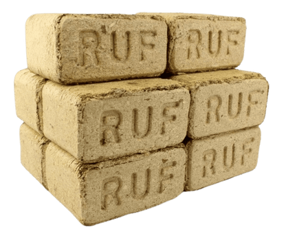 RUF Holzbriketts 960 kg Palette – 96 × 10 kg – DIN EN ISO 17225-3 – „Unser Sparfuchs“