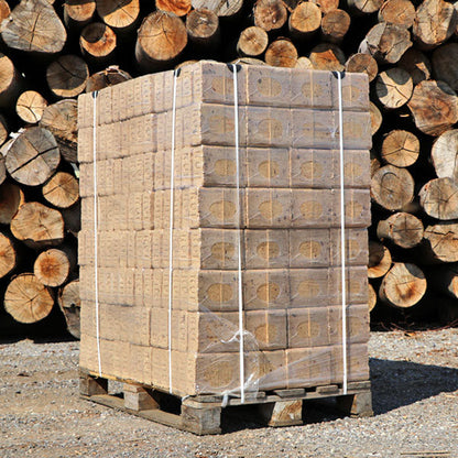 RUF Holzbriketts 960 kg Palette – 96 × 10 kg – DIN EN ISO 17225-3 – „Unser Sparfuchs“