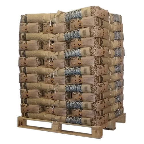 Belgische Holzpellets Badger Pellets – Palette 975 kg (65 Säcke)