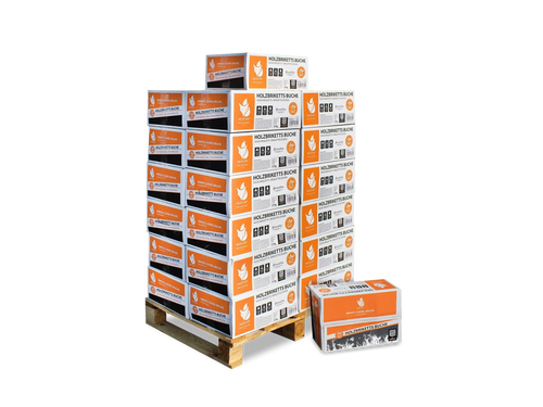 Heizfuxx Nestro M Holzbriketts Hartholz im Karton 12kg x 25 Karton 300kg Palette